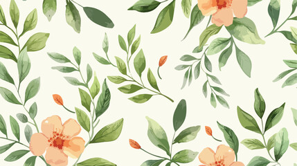 Seamless background vintage floral pattern with water