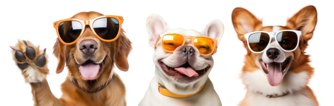 Cute sunglasses dog png element set on transparent background - Powered by Adobe