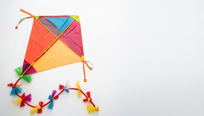 outdoor sports and recreation concept paper origami isolated on white background of a kite flight air craft with copy space, simple starter craft for kids