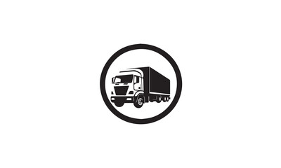 Fototapeta premium Logistic logo black simple flat icon on white background