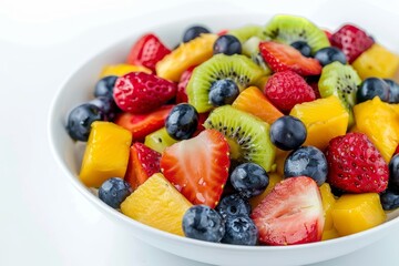 Colorful fresh fruit salad in a bowl