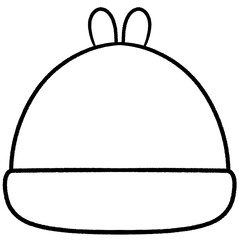 baby set outline baby hat illustration and cartoon style pastel baby toy isolated