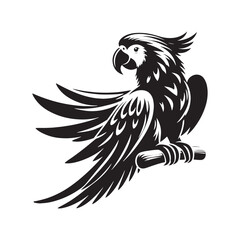 Parrot Silhouettes: the Vibrant Beauty and Playful Spirit of These Iconic Tropical Birds - Parrot Vector - Parrot Illustration.