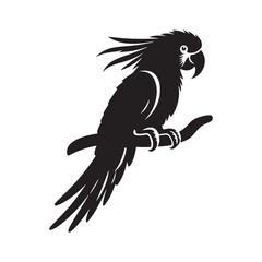 Parrot Silhouettes: the Vibrant Beauty and Playful Spirit of These Iconic Tropical Birds - Parrot Vector - Parrot Illustration.