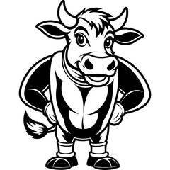 cow cartoon isolated on a white background