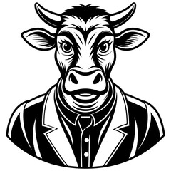 cow cartoon isolated on a white background