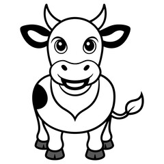 cow cartoon isolated on a white background