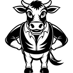 cow cartoon isolated on a white background