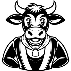 cow cartoon isolated on a white background