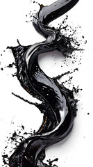 Car oil, engine oil streams in the form long black  isolated on on a white background