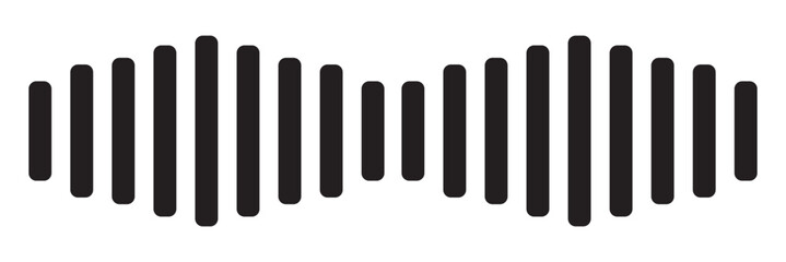 sound icon set. digital recorder voice audio wave vector symbol. soundwave frequency icon in black and white color.