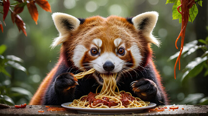 AI image generate red panda behavior