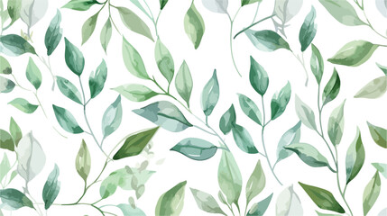 Seamless wallpaper with watercolor leaf repeating background