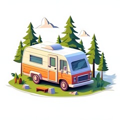 caravan in the camping site