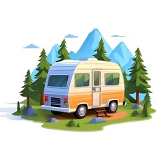 caravan in the camping site