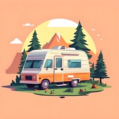 caravan in the camping site