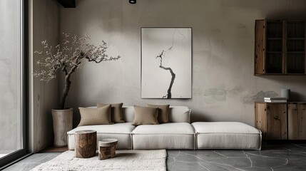 Serene Japanese Zen Living Room