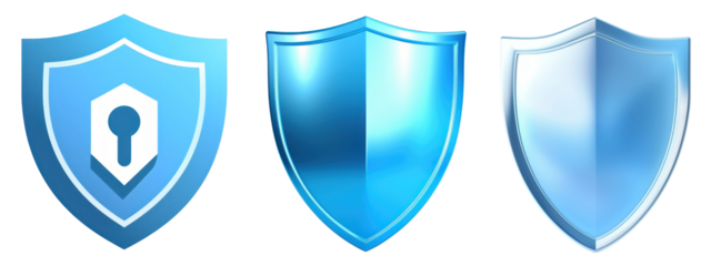 Blue shield png on transparent background