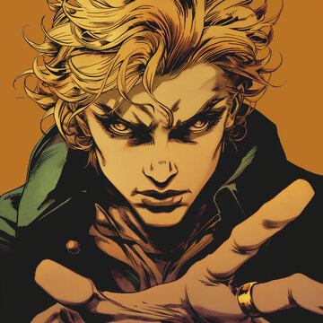 blond man in stylish green suit