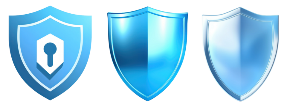 Blue shield png on transparent background