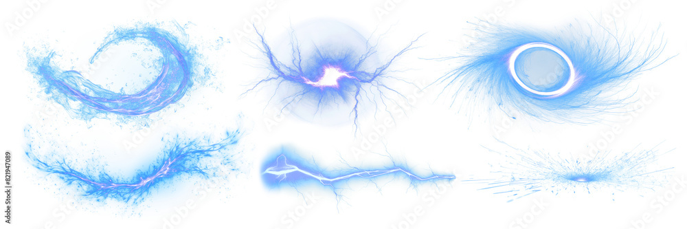 Poster fire effect png element set on transparent background