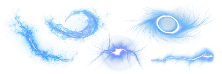 Fire effect png element set on transparent background