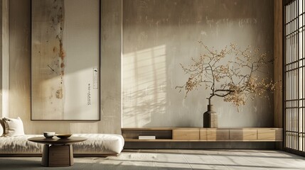 Serene Japanese Zen Living Room