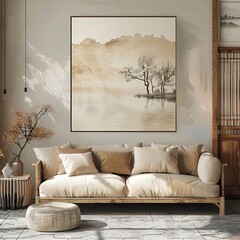 Serene Japanese Zen Living Room