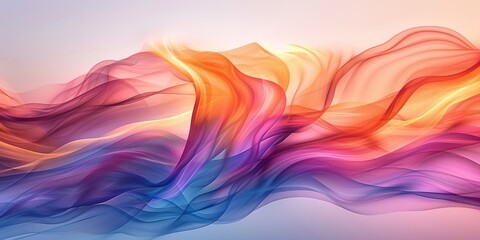 Obraz premium Abstract, fluid wave patterns with a dreamy gradient background