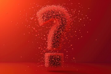 A red question mark made of bubbles on a red background. Suitable for adding a pop of color and curiosity to designs