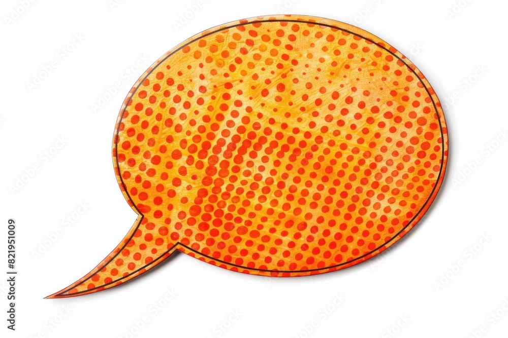 Poster orange speech bubble on a white background, suitable for various communication concepts