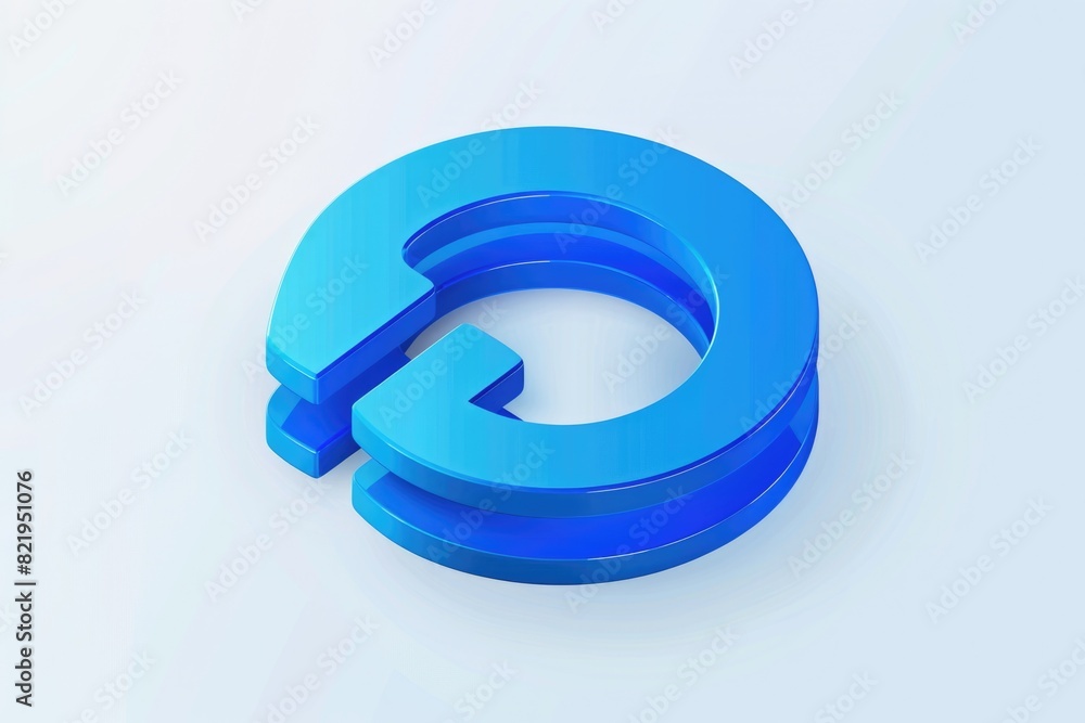 Poster A blue circular object with an arrow in the middle. Suitable for various design projects