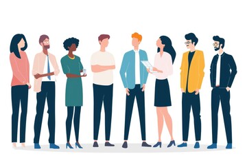 Obraz premium A diverse group of people standing side by side. Perfect for team and diversity concepts