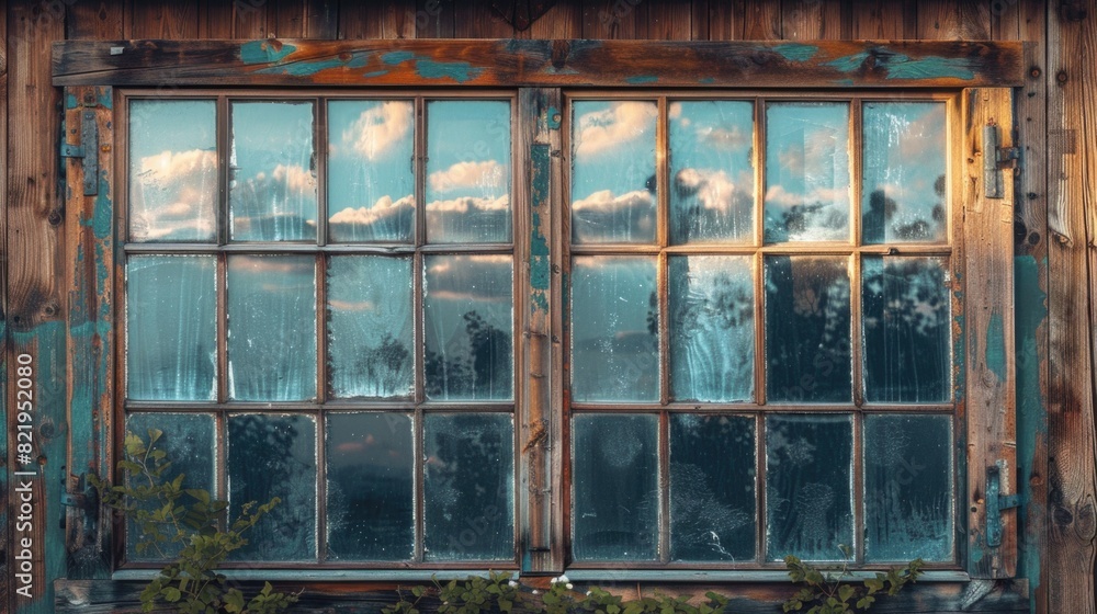 Poster Window with sky reflection, suitable for architecture projects
