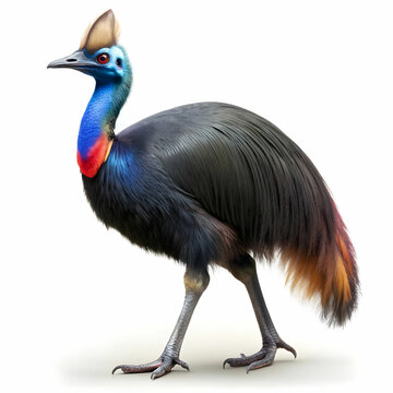 recommend clip art: a full body cassowary white background