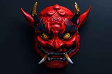 Fototapeta premium Red Oni Mask for Japanese Festival or Ceremony
