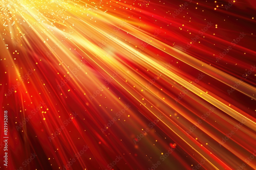 Poster Bright red and yellow background with stars. Suitable for various design projects
