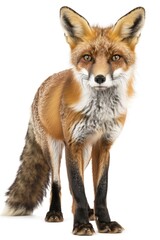 Fototapeta premium A close-up image of a fox on a white background. Perfect for wildlife or animal-themed designs