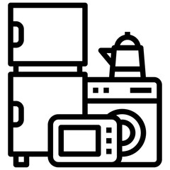 ELECTRICAL APPLIANCES,washing machine,refrigerator,microwave,kettle.svg
