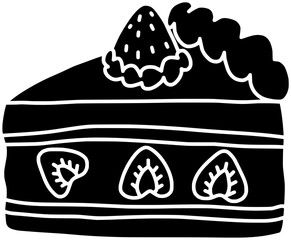 dessert illustration sweet silhouette cheesecake logo strawberry icon cream outline pie delicious cake pastry food berry tasty slice homemade shape piece snack cheese for vector graphic background