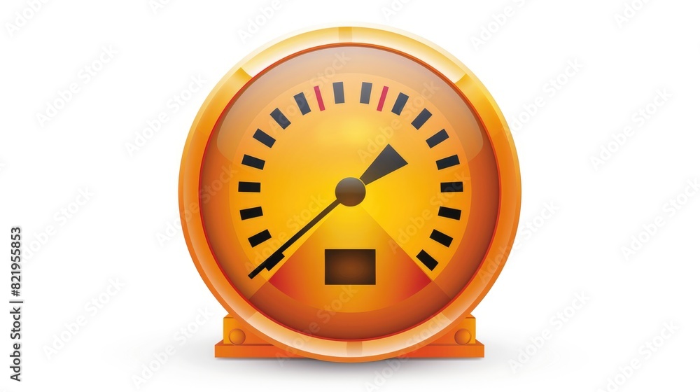 Poster A yellow clock with a black face on a white background. Suitable for time management concepts