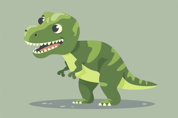Obraz premium Cartoon illustration of a roaring T-Rex. Suitable for children's books or educational materials
