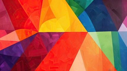 "Diverse and Vibrant Abstract Geometric Art for Pride Day Celebration"