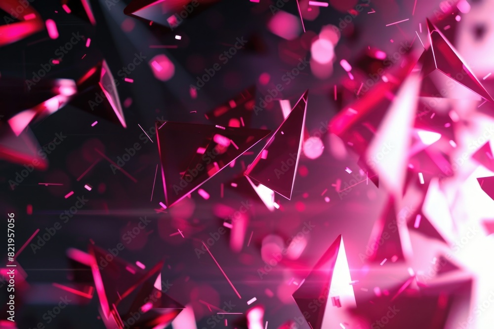 Aufkleber A dynamic image of red and white triangles in motion. Suitable for graphic design projects