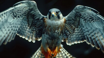 Majestic bird of prey spreading its wings, suitable for nature and wildlife themes