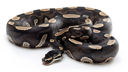 Fototapeta premium Close up of a snake on a white background. Suitable for educational materials