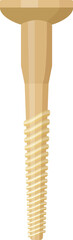 Detailed illustration of a wooden dowel screw isolated on a white background