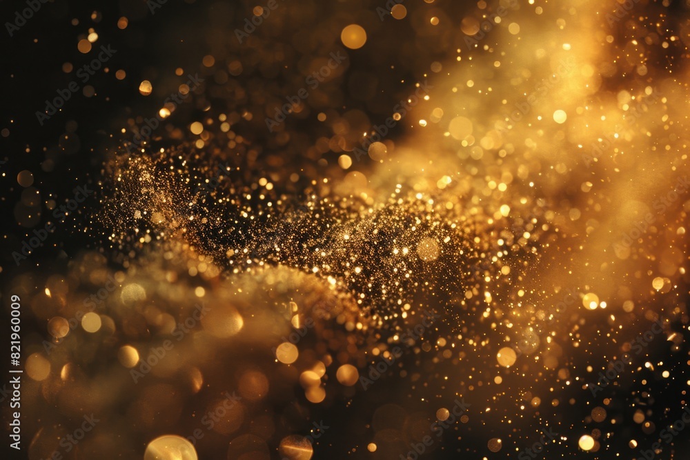 Poster a blurry image of a gold dust trail. suitable for abstract backgrounds