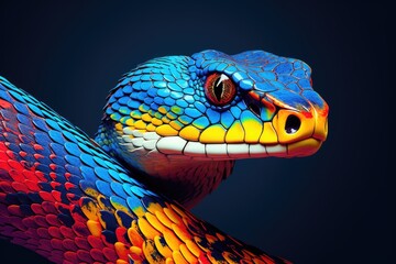 Fototapeta premium colorful animal snake multicolored illustration