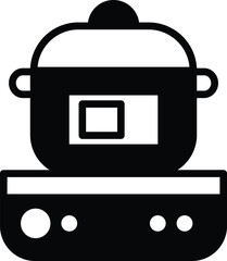 electric rice cooker icon illustration in line style